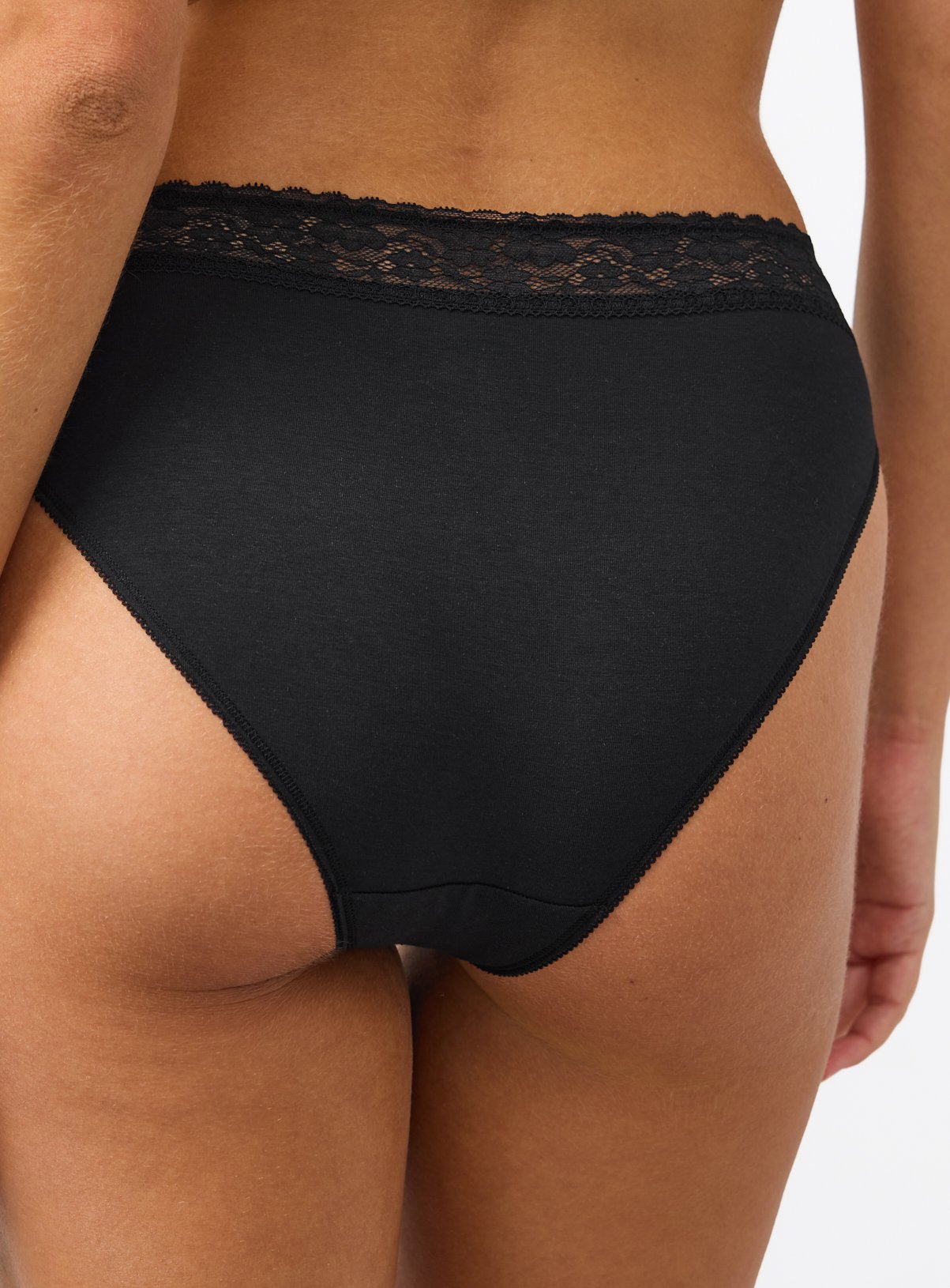 Black, White & Nude Lace High Leg Briefs 5 Pack 12 - Image 4 thumbnail